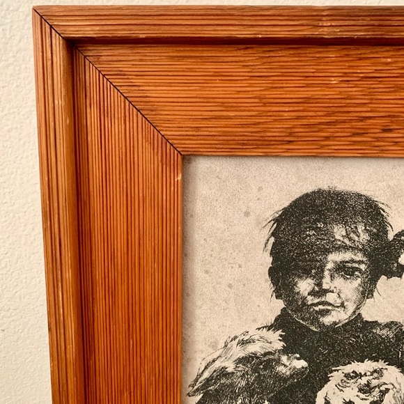 Vintage  Framed Hand Painted Sioux Picture Native American 15/18 Inch - Picture 9 of 15